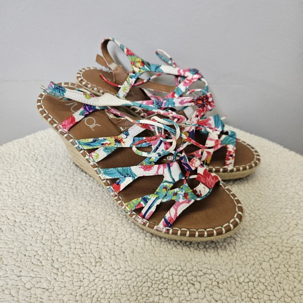 Sugar Colorful Strappy Wedge Sandals Size 8.5 - Picture 9 of 16